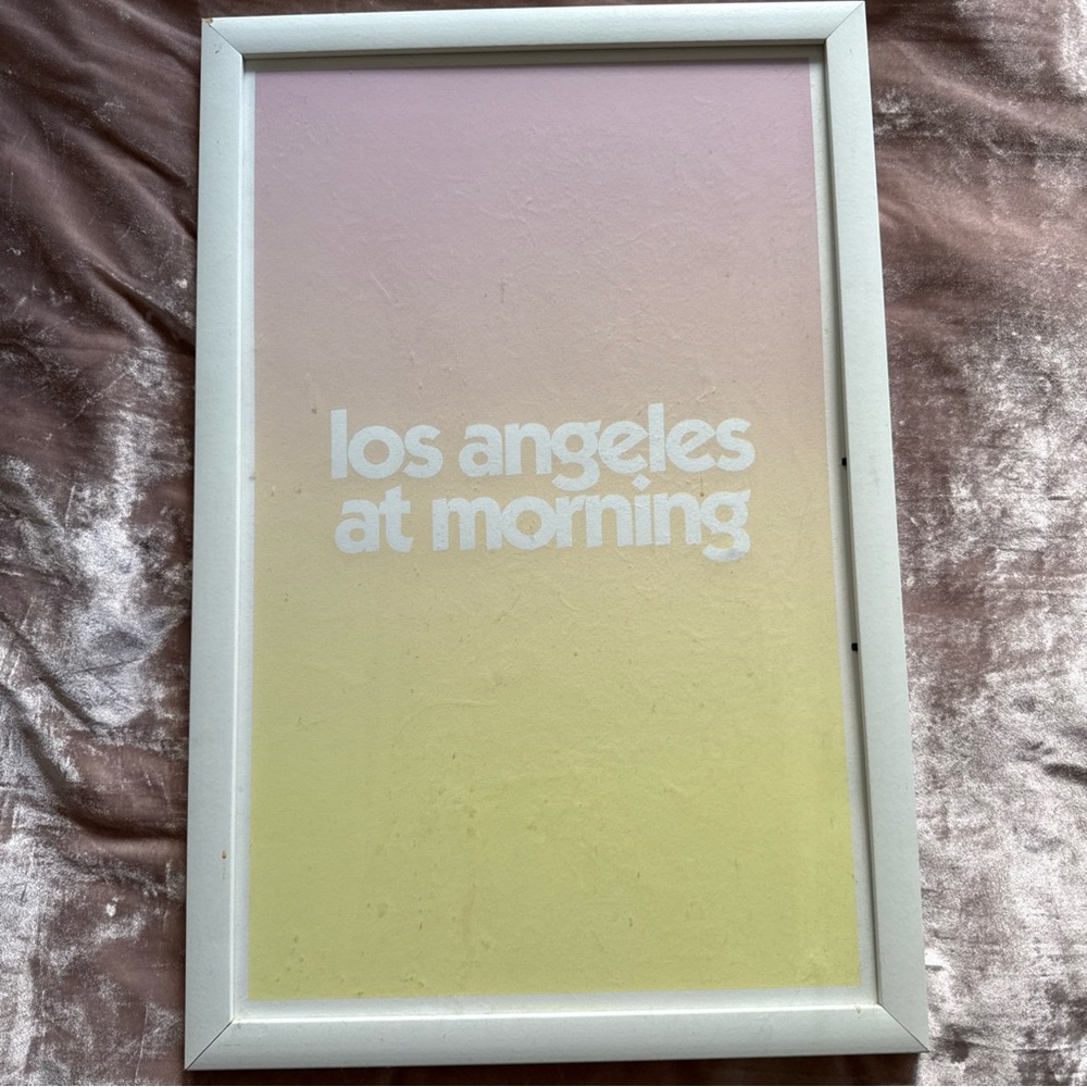 Los Angeles At Morning Gradient Wall Art Print - Pink to Yellow